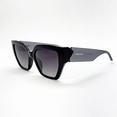 ÓCULOS DE SOL TRITON EYEWEAR GATINHO ACETATO PRETO