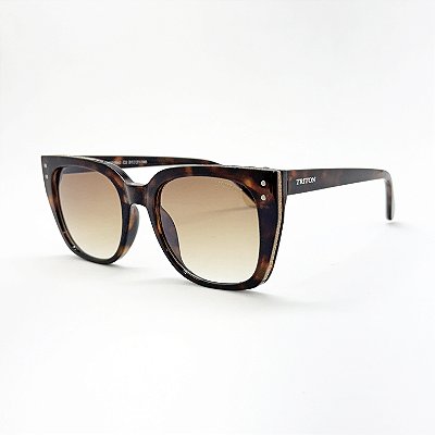 ÓCULOS DE SOL TRITON EYEWEAR QUADRADO ACETATO MARROM TARTARUGA