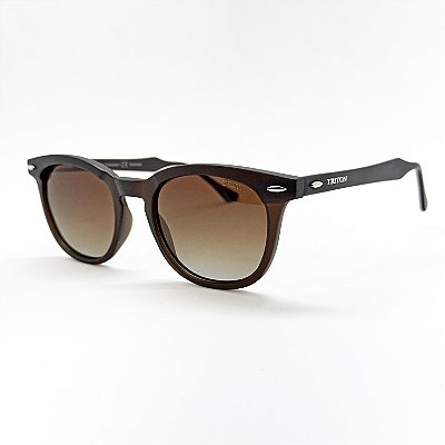 ÓCULOS DE SOL TRITON EYEWEAR POLARIZADO QUADRADO ACETATO MARROM FOSCO