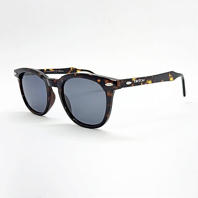 ÓCULOS DE SOL TRITON EYEWEAR POLARIZADO QUADRADO ACETATO MARROM TARTARUGA