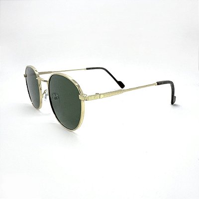 ÓCULOS DE SOL TRITON EYEWEAR REDONDO METAL DOURADO