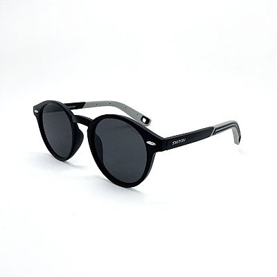 ÓCULOS DE SOL TRITON EYEWEAR POLARIZADO REDONDO ACETATO PRETO
