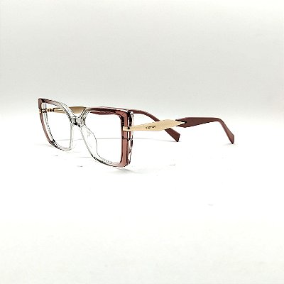 ÓCULOS DE GRAU TRITON EYEWEAR QUADRADO ACETATO ROSA E TRANSPARENTE