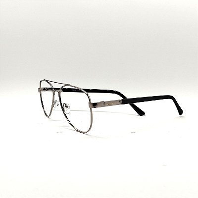 ÓCULOS DE GRAU TRITON EYEWEAR AVIADOR METAL PRATA
