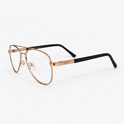 ARMAÇÃO DE GRAU TRITON EYEWEAR AVIADOR METAL DOURADO