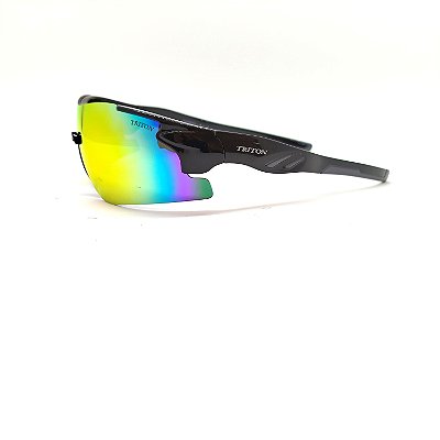 ÓCULOS DE SOL TRITON EYEWEAR ESPORTIVO ACETATO PRETO