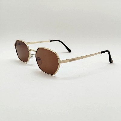 ÓCULOS DE SOL TRITON EYEWEAR OVAL METAL DOURADO