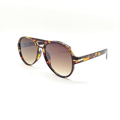 ÓCULOS DE SOL TRITON EYEWEAR AVIADOR ACETATO MARROM TARTARUGA