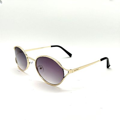 ÓCULOS DE SOL TRITON EYEWEAR OVAL METAL DOURADO