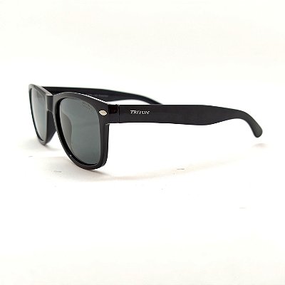ÓCULOS DE SOL TRITON EYEWEAR POLARIZADO QUADRADO NYLON PRETO BRILHANTE