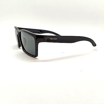 ÓCULOS DE SOL TRITON EYEWEAR POLARIZADO QUADRADO NYLON PRETO BRILHANTE