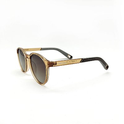 ÓCULOS DE SOL TRITON EYEWEAR POLARIZADO REDONDO ACETATO LARANJA