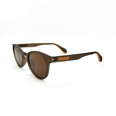 ÓCULOS DE SOL TRITON EYEWEAR POLARIZADO REDONDO ACETATO MARROM