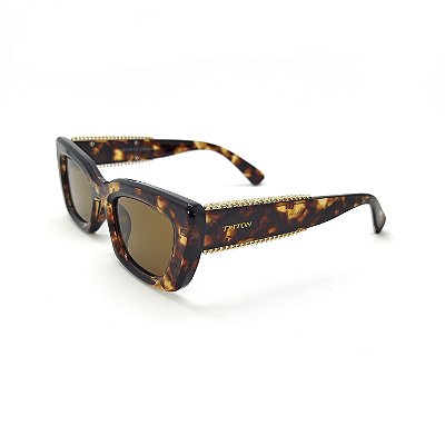ÓCULOS DE SOL TRITON EYEWEAR RETRÔ ACETATO MARROM TARTARUGA
