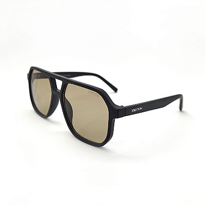 ÓCULOS DE SOL TRITON EYEWEAR AVIADOR ACETATO PRETO FOSCO