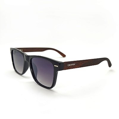 ÓCULOS DE SOL TRITON EYEWEAR QUADRADO ACETATO PRETO BRILHANTE