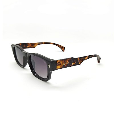 ÓCULOS DE SOL TRITON EYEWEAR QUADRADO ACETATO PRETO