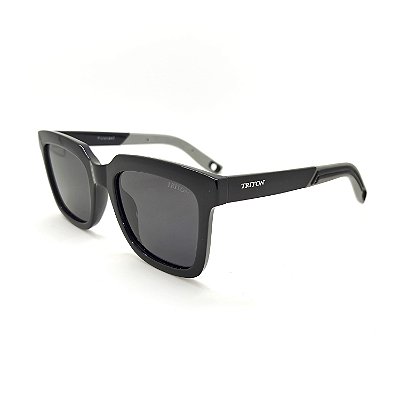 ÓCULOS DE SOL TRITON EYEWEAR POLARIZADO QUADRADO ACETATO PRETO