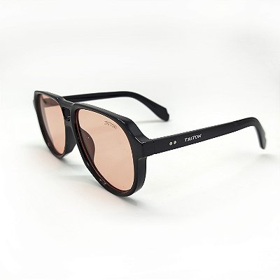 ÓCULOS DE SOL TRITON EYEWEAR AVIADOR ACETATO PRETO