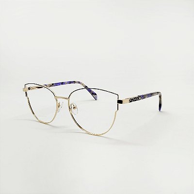 ÓCULOS DE GRAU TRITON EYEWEAR GATINHO METAL DOURADO