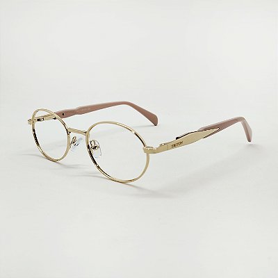 ÓCULOS DE GRAU TRITON EYEWEAR OVAL METAL DOURADO