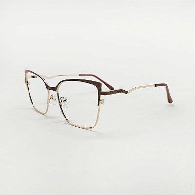 ÓCULOS DE GRAU TRITON EYEWEAR GATINHO METAL DOURADO