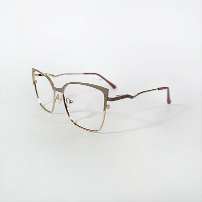 ÓCULOS DE GRAU TRITON EYEWEAR GATINHO METAL DOURADO