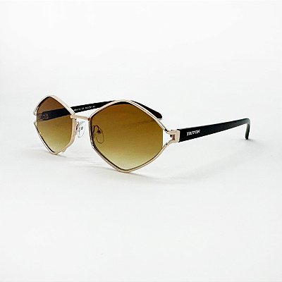 ÓCULOS DE SOL TRITON EYEWEAR HEXAGONAL METAL DOURADO