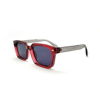ÓCULOS DE SOL TRITON EYEWEAR QUADRADO ACETATO VERMELHO