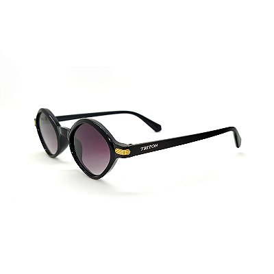 ÓCULOS DE SOL TRITON EYEWEAR OVAL ACETATO PRETO
