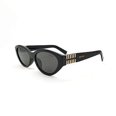 ÓCULOS DE SOL TRITON EYEWEAR OVAL ACETATO PRETO