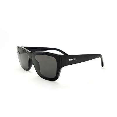 ÓCULOS DE SOL TRITON EYEWEAR RETANGULAR ACETATO PRETO