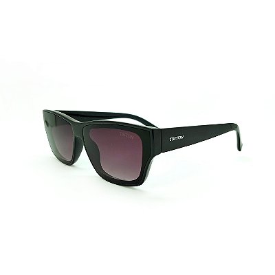 ÓCULOS DE SOL TRITON EYEWEAR RETANGULAR ACETATO PRETO