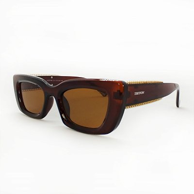 ÓCULOS DE SOL TRITON EYEWEAR RETRÔ ACETATO MARROM