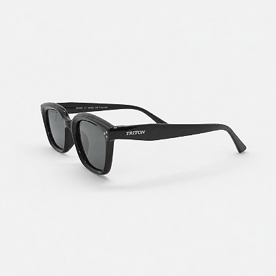 ÓCULOS DE SOL TRITON EYEWEAR INFANTIL QUADRADO ACETATO PRETO