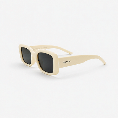 ÓCULOS DE SOL TRITON EYEWEAR INFANTIL RETANGULAR ACETATO OFF WHITE