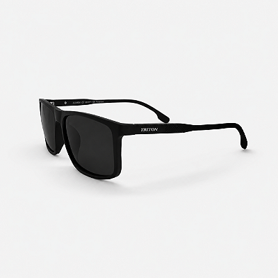 ÓCULOS DE SOL TRITON EYEWEAR POLARIZADO QUADRADO ACETATO PRETO