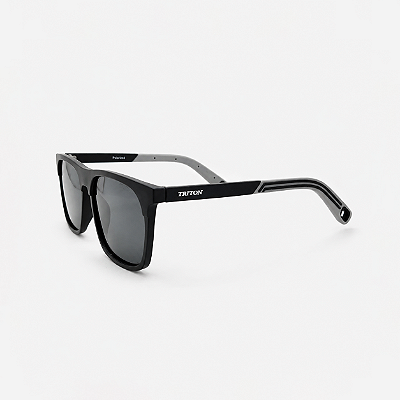 ÓCULOS DE SOL TRITON EYEWEAR POLARIZADO QUADRADO ACETATO PRETO