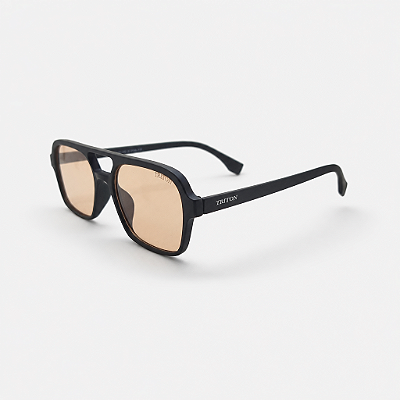 ÓCULOS DE SOL TRITON EYEWEAR QUADRADO ACETATO PRETO FOSCO