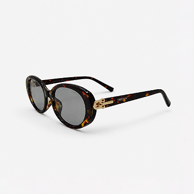 ÓCULOS DE SOL TRITON EYEWEAR ACETATO OVAL MARROM TARTARUGA