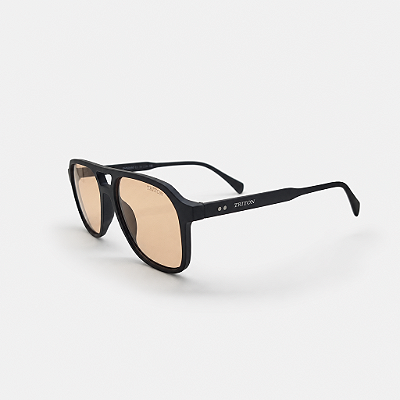ÓCULOS DE SOL TRITON EYEWEAR AVIADOR ACETATO PRETO FOSCO