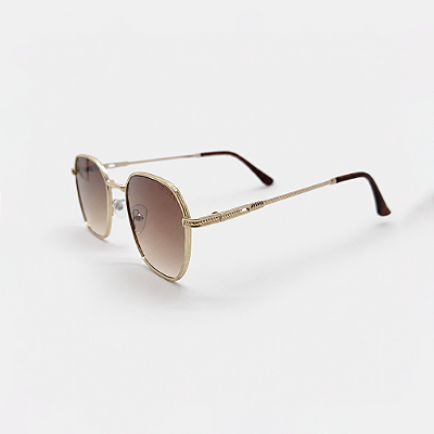 ÓCULOS DE SOL TRITON EYEWEAR QUADRADO METAL DOURADO