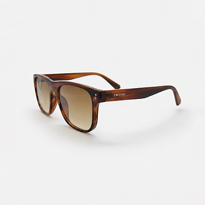 ÓCULOS DE SOL TRITON EYEWEAR QUADRADO ACETATO MARROM TARTARUGA