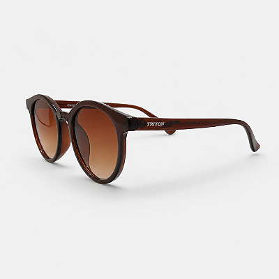 ÓCULOS DE SOL TRITON EYEWEAR REDONDO ACETATO MARROM
