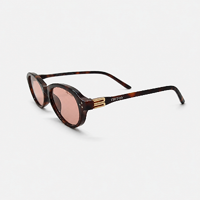 ÓCULOS DE SOL TRITON EYEWEAR OVAL ACETATO MARROM TARTARUGA