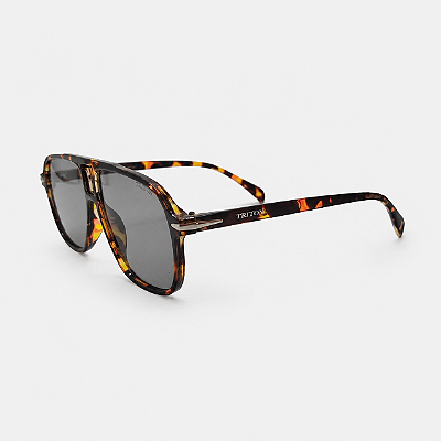 ÓCULOS DE SOL TRITON EYEWEAR AVIADOR ACETATO MARROM TARTARUGA