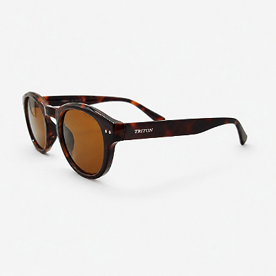 ÓCULOS DE SOL TRITON EYEWEAR REDONDO ACETATO MARROM TARTARUGA
