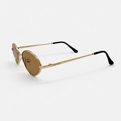 ÓCULOS DE SOL TRITON EYEWEAR OVAL ACETATO DOURADO