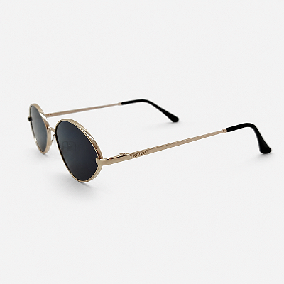 ÓCULOS DE SOL TRITON EYEWEAR OVAL METAL DOURADO