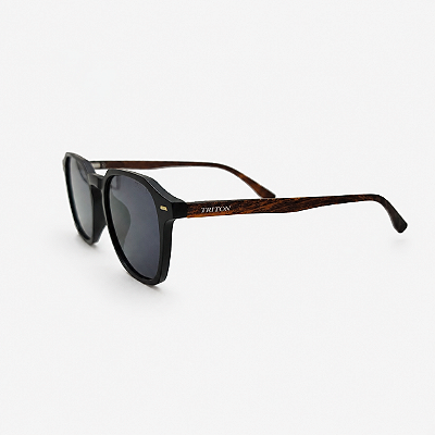 ÓCULOS DE SOL TRITON EYEWEAR QUADRADO ACETATO PRETO FOSCO